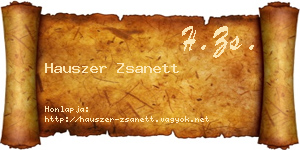 Hauszer Zsanett névjegykártya